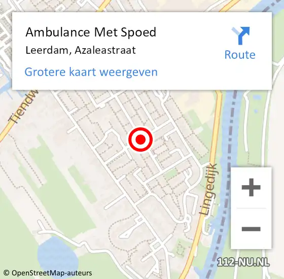 Locatie op kaart van de 112 melding: Ambulance Met Spoed Naar Leerdam, Azaleastraat op 7 juli 2018 16:21