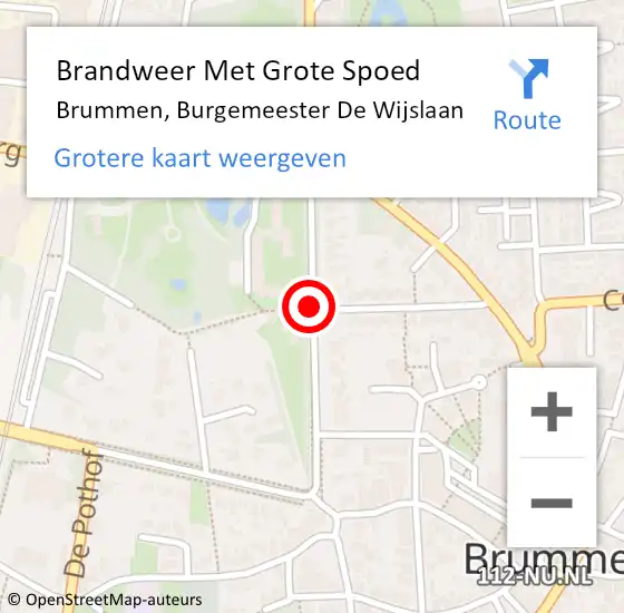 Locatie op kaart van de 112 melding: Brandweer Met Grote Spoed Naar Brummen, Burgemeester De Wijslaan op 7 juli 2018 17:01