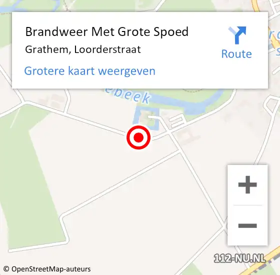 Locatie op kaart van de 112 melding: Brandweer Met Grote Spoed Naar Grathem, Loorderstraat op 7 juli 2018 19:12