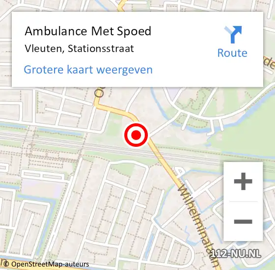 Locatie op kaart van de 112 melding: Ambulance Met Spoed Naar Vleuten, Stationsstraat op 7 juli 2018 19:21