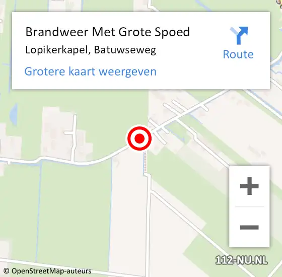 Locatie op kaart van de 112 melding: Brandweer Met Grote Spoed Naar Lopikerkapel, Batuwseweg op 7 juli 2018 19:47