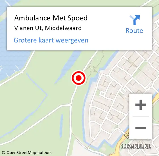 Locatie op kaart van de 112 melding: Ambulance Met Spoed Naar Vianen Ut, Middelwaard op 7 juli 2018 19:47