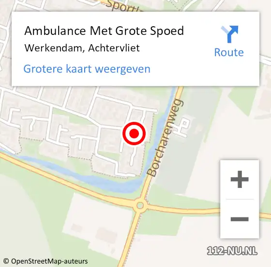 Locatie op kaart van de 112 melding: Ambulance Met Grote Spoed Naar Werkendam, Achtervliet op 7 juli 2018 19:48