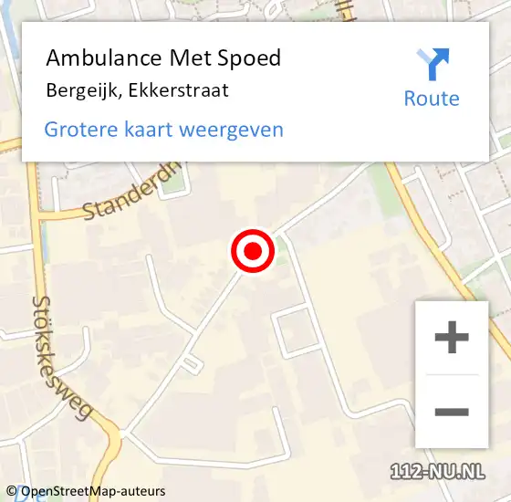 Locatie op kaart van de 112 melding: Ambulance Met Spoed Naar Bergeijk, Ekkerstraat op 7 juli 2018 20:24