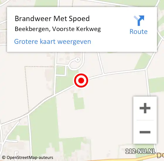 Locatie op kaart van de 112 melding: Brandweer Met Spoed Naar Beekbergen, Voorste Kerkweg op 7 juli 2018 20:45