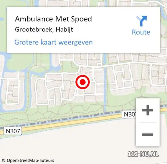 Locatie op kaart van de 112 melding: Ambulance Met Spoed Naar Grootebroek, Habijt op 7 juli 2018 22:09