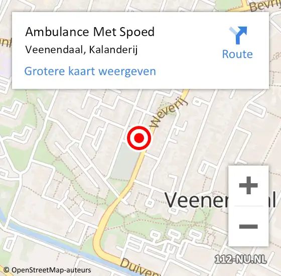 Locatie op kaart van de 112 melding: Ambulance Met Spoed Naar Veenendaal, Kalanderij op 7 juli 2018 22:54