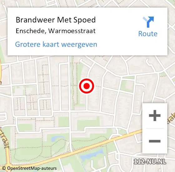 Locatie op kaart van de 112 melding: Brandweer Met Spoed Naar Enschede, Warmoesstraat op 7 juli 2018 23:04