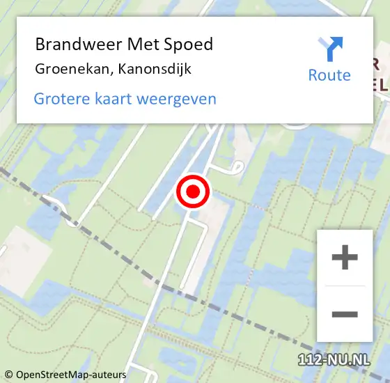 Locatie op kaart van de 112 melding: Brandweer Met Spoed Naar Groenekan, Kanonsdijk op 7 juli 2018 23:07