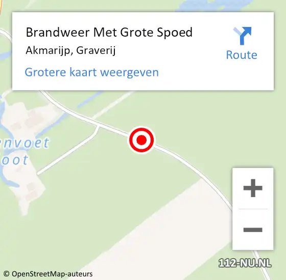 Locatie op kaart van de 112 melding: Brandweer Met Grote Spoed Naar Akmarijp, Graverij op 7 juli 2018 23:31