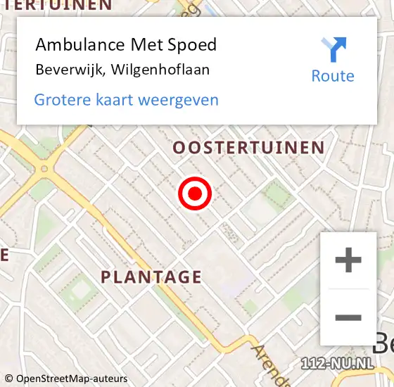 Locatie op kaart van de 112 melding: Ambulance Met Spoed Naar Beverwijk, Wilgenhoflaan op 7 juli 2018 23:44