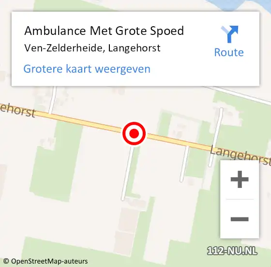 Locatie op kaart van de 112 melding: Ambulance Met Grote Spoed Naar Ven-Zelderheide, Langehorst op 7 juli 2018 23:45