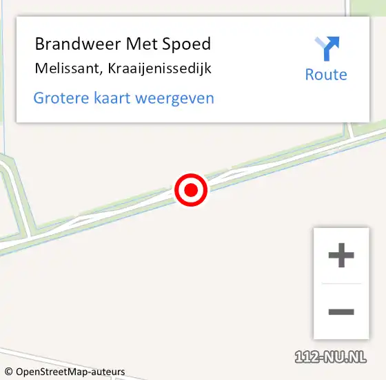 Locatie op kaart van de 112 melding: Brandweer Met Spoed Naar Melissant, Kraaijenissedijk op 8 juli 2018 00:15