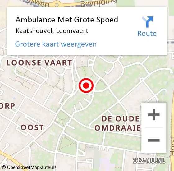 Locatie op kaart van de 112 melding: Ambulance Met Grote Spoed Naar Kaatsheuvel, Leemvaert op 8 juli 2018 01:03