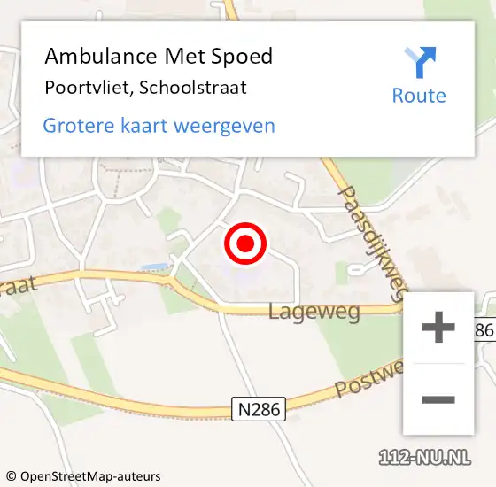 Locatie op kaart van de 112 melding: Ambulance Met Spoed Naar Poortvliet, Schoolstraat op 8 juli 2018 01:12