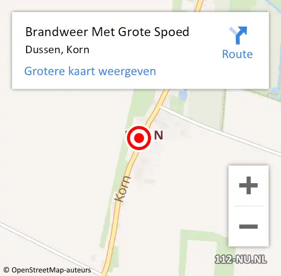 Locatie op kaart van de 112 melding: Brandweer Met Grote Spoed Naar Dussen, Korn op 8 juli 2018 02:09