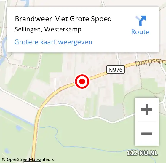 Locatie op kaart van de 112 melding: Brandweer Met Grote Spoed Naar Sellingen, Westerkamp op 24 september 2013 07:13