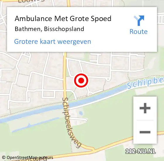 Locatie op kaart van de 112 melding: Ambulance Met Grote Spoed Naar Bathmen, Bisschopsland op 8 juli 2018 03:49