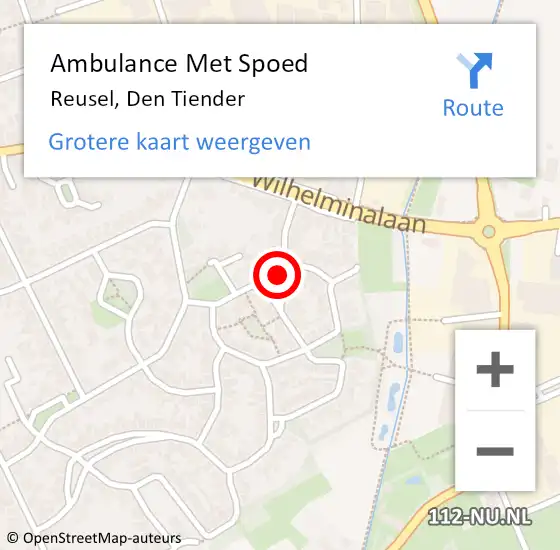 Locatie op kaart van de 112 melding: Ambulance Met Spoed Naar Reusel, Den Tiender op 8 juli 2018 05:30