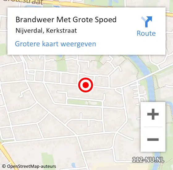 Locatie op kaart van de 112 melding: Brandweer Met Grote Spoed Naar Nijverdal, Kerkstraat op 8 juli 2018 08:10