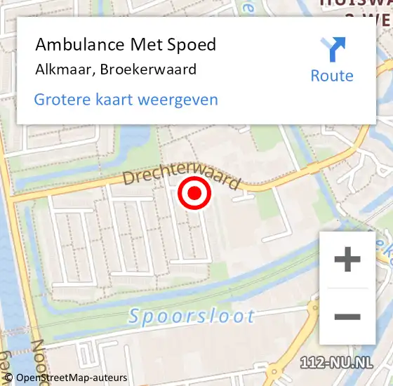 Locatie op kaart van de 112 melding: Ambulance Met Spoed Naar Alkmaar, Broekerwaard op 8 juli 2018 10:25