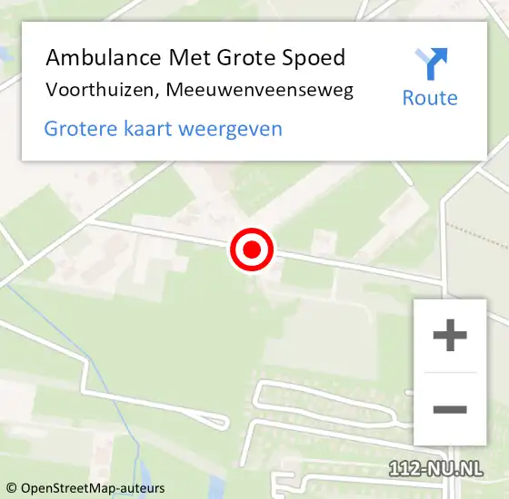 Locatie op kaart van de 112 melding: Ambulance Met Grote Spoed Naar Voorthuizen, Meeuwenveenseweg op 8 juli 2018 12:08