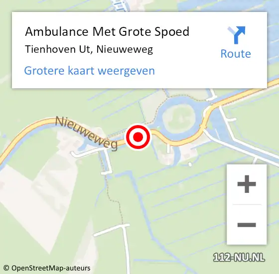 Locatie op kaart van de 112 melding: Ambulance Met Grote Spoed Naar Tienhoven Ut, Nieuweweg op 8 juli 2018 12:22