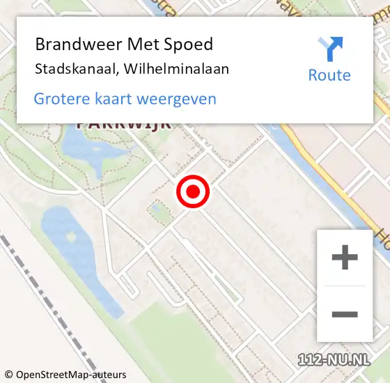 Locatie op kaart van de 112 melding: Brandweer Met Spoed Naar Stadskanaal, Wilhelminalaan op 2 maart 2014 09:16