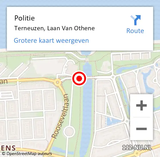 Locatie op kaart van de 112 melding: Politie Terneuzen, Laan Van Othene op 8 juli 2018 13:47