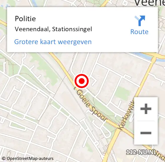 Locatie op kaart van de 112 melding: Politie Veenendaal, Stationssingel op 8 juli 2018 13:49