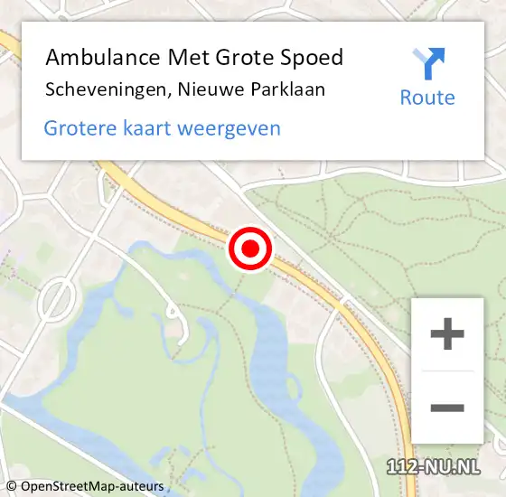 Locatie op kaart van de 112 melding: Ambulance Met Grote Spoed Naar Vaart, Nieuwe Parklaan op 8 juli 2018 13:51