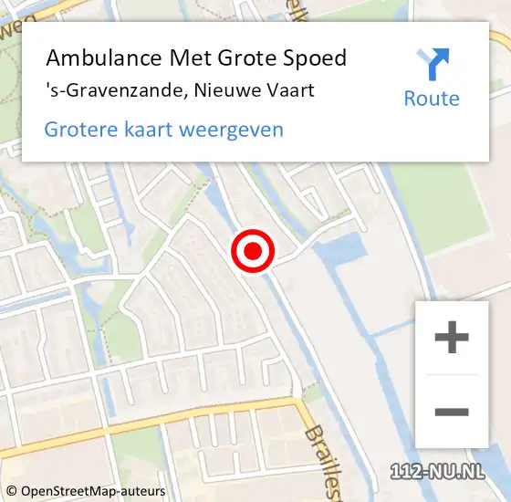 Locatie op kaart van de 112 melding: Ambulance Met Grote Spoed Naar 's-Gravenzande, Nieuwe Vaart op 8 juli 2018 13:52