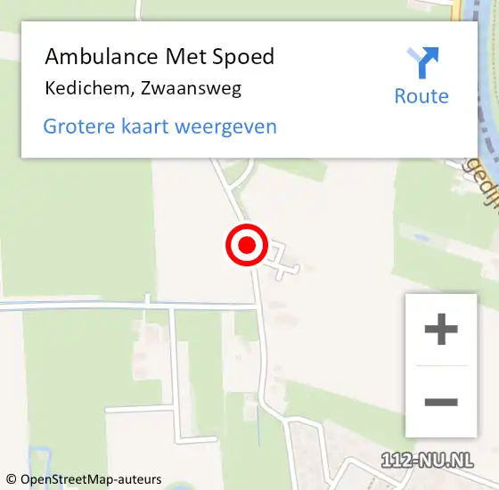 Locatie op kaart van de 112 melding: Ambulance Met Spoed Naar Kedichem, Zwaansweg op 8 juli 2018 14:48