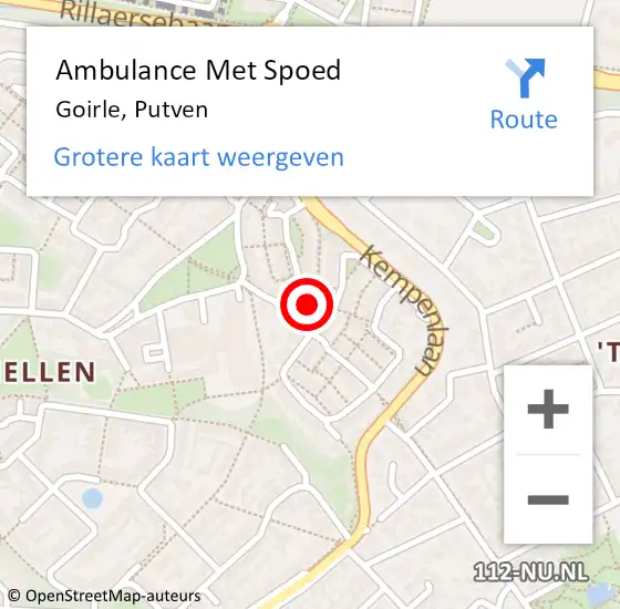 Locatie op kaart van de 112 melding: Ambulance Met Spoed Naar Goirle, Putven op 8 juli 2018 15:35