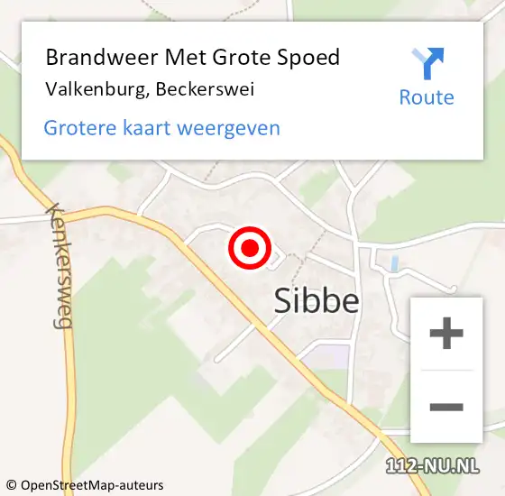 Locatie op kaart van de 112 melding: Brandweer Met Grote Spoed Naar Valkenburg, Beckerswei op 8 juli 2018 16:16