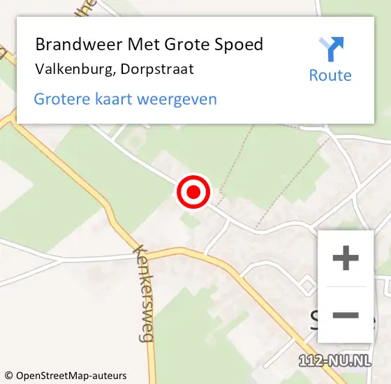 Locatie op kaart van de 112 melding: Brandweer Met Grote Spoed Naar Valkenburg, Dorpstraat op 8 juli 2018 16:19