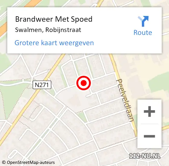 Locatie op kaart van de 112 melding: Brandweer Met Spoed Naar Swalmen, Robijnstraat op 8 juli 2018 16:25