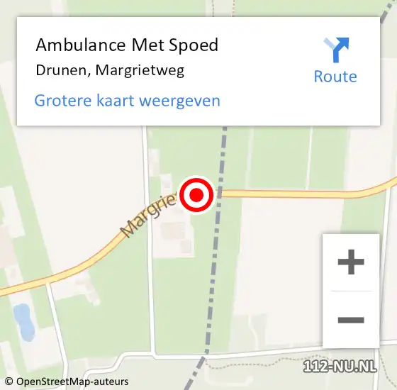 Locatie op kaart van de 112 melding: Ambulance Met Spoed Naar Drunen, Margrietweg op 8 juli 2018 16:33