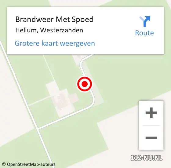 Locatie op kaart van de 112 melding: Brandweer Met Spoed Naar Hellum, Westerzanden op 8 juli 2018 16:43