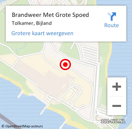 Locatie op kaart van de 112 melding: Brandweer Met Grote Spoed Naar Tolkamer, Bijland op 8 juli 2018 17:34