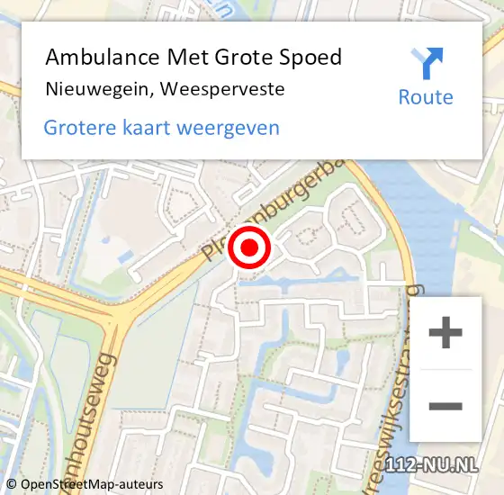 Locatie op kaart van de 112 melding: Ambulance Met Grote Spoed Naar Nieuwegein, Weesperveste op 8 juli 2018 17:42