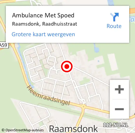 Locatie op kaart van de 112 melding: Ambulance Met Spoed Naar Raamsdonk, Raadhuisstraat op 8 juli 2018 18:23