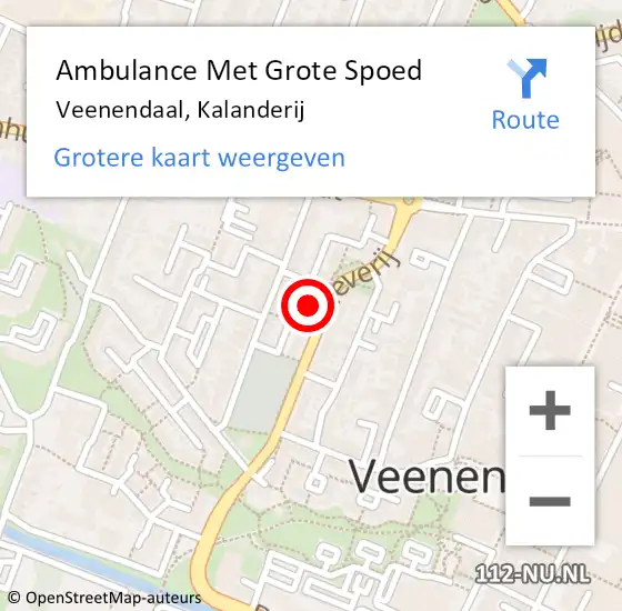 Locatie op kaart van de 112 melding: Ambulance Met Grote Spoed Naar Veenendaal, Kalanderij op 8 juli 2018 19:17