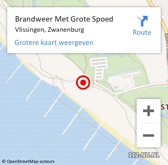 Locatie op kaart van de 112 melding: Brandweer Met Grote Spoed Naar Vlissingen, Zwanenburg op 8 juli 2018 19:54