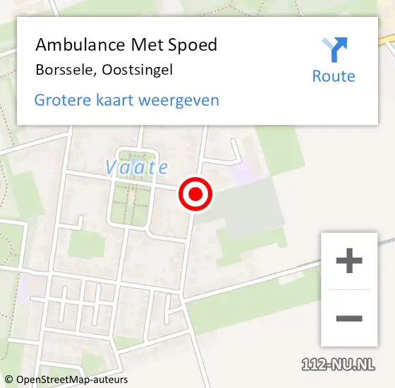 Locatie op kaart van de 112 melding: Ambulance Met Spoed Naar Borssele, Oostsingel op 8 juli 2018 22:54