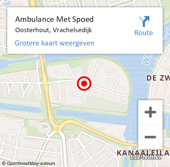 Locatie op kaart van de 112 melding: Ambulance Met Spoed Naar Oosterhout, Vrachelsedijk op 9 juli 2018 00:27