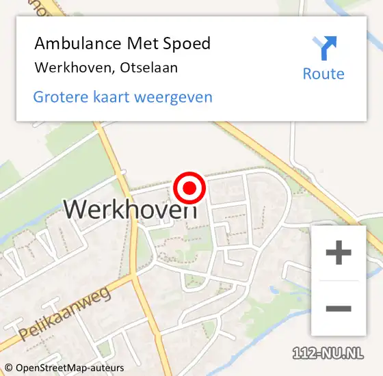 Locatie op kaart van de 112 melding: Ambulance Met Spoed Naar Werkhoven, Otselaan op 9 juli 2018 00:40