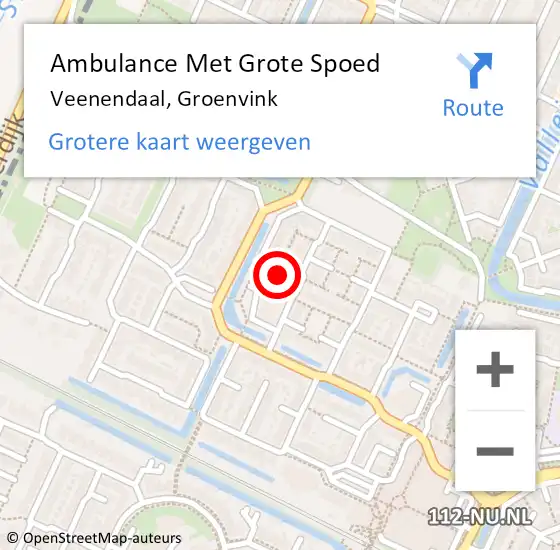 Locatie op kaart van de 112 melding: Ambulance Met Grote Spoed Naar Veenendaal, Groenvink op 9 juli 2018 01:50