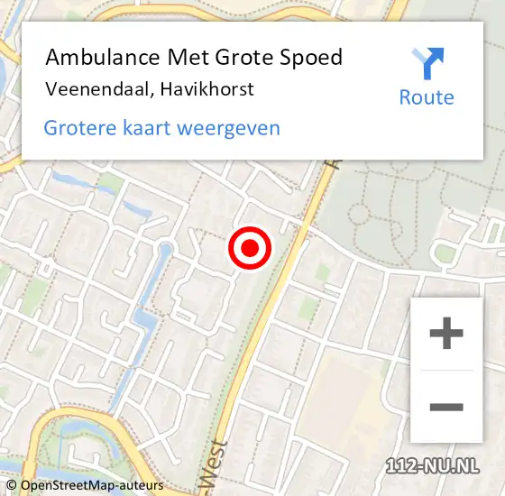 Locatie op kaart van de 112 melding: Ambulance Met Grote Spoed Naar Veenendaal, Havikhorst op 9 juli 2018 03:27