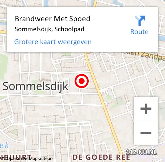 Locatie op kaart van de 112 melding: Brandweer Met Spoed Naar Sommelsdijk, Schoolpad op 9 juli 2018 03:45